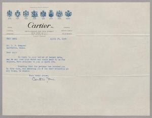 [Letter from Cartier, Inc. to Daniel W. Kempner, April 14, 1954]