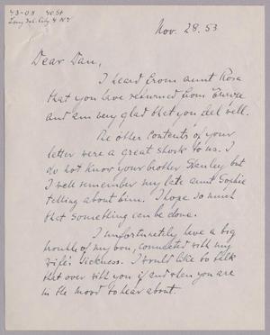 [Handwritten Letter from Erich Freund to Daniel W. Kempner, November 28, 1953]