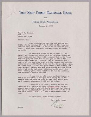 [Letter from W. L. Gatz to Daniel W. Kempner, January 14, 1953]