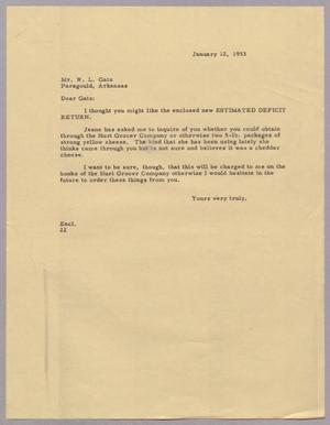 [Letter from Daniel W. Kempner to William L. Gatz, January 12, 1953]