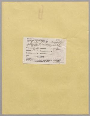 [Receipt for Insured Parcel, December 9, 1954]