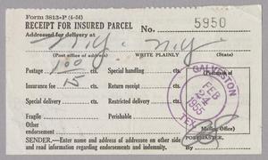 [Receipt for Insured Parcel, February 24, 1955]
