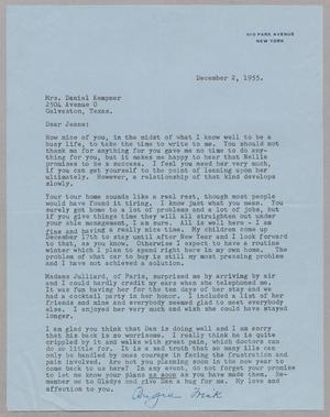 [Letter from Angie W. Frink to Mrs. Daniel W. Kempner, December 2, 1955]