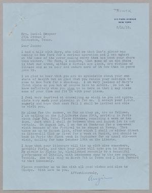 [Letter from Angie W. Frink to Mrs. Daniel W. Kempner, February 14, 1955]