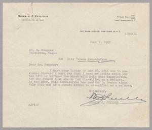 [Letter from Morris J. Fellner to Daniel W. Kempner, June 7, 1955]