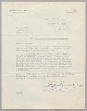 [Letter from Morris J. Fellner to Daniel W. Kempner, December 31, 1954]