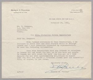 [Letter from Morris J. Fellner to Daniel W. Kempner, November 29, 1954]