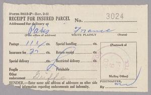 [Receipt for Insured Parcel, December 6, 1954]