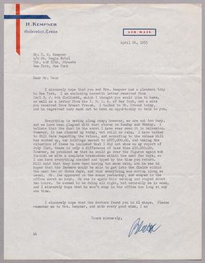 [Letter from A. H. Blackshear, Jr. to Daniel W. Kempner, April 26, 1955, Copy]