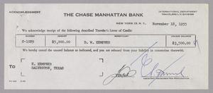 [Invoice for Receipt of Letter of Credit, November 1955]