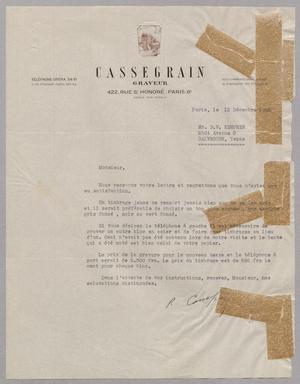 [Letter from Cassegrain Graveur to D. W. Kempner, December 12, 1955]