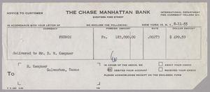 [Invoice for Debit From Account, August 1955]
