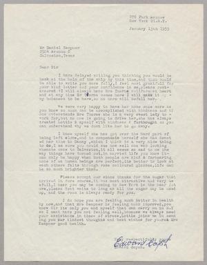 [Letter from Edward Coysh to Daniel W. Kempner, January 15, 1955]