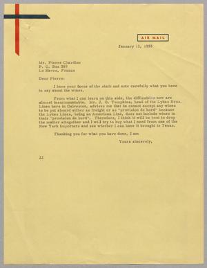 [Letter from Daniel W. Kempner to Mr. Pierre Chardine, January 11, 1955]