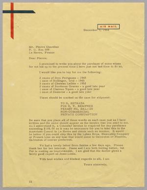 [Letter from Daniel W. Kempner to Pierre Chardine, December 7, 1954]