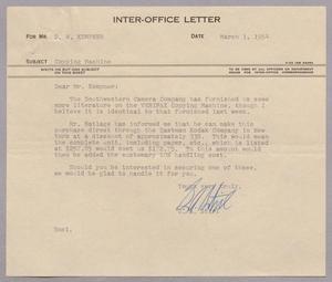 [Inter-Office Letter from G. A. Stirl to D. W. Kempner, March 1, 1954]