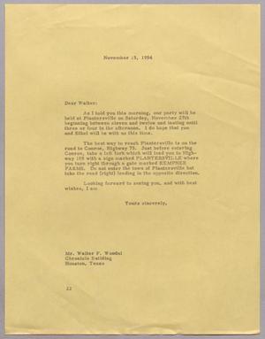 [Letter from Daniel W. Kempner to Walter F. Woodul, November 15, 1954]