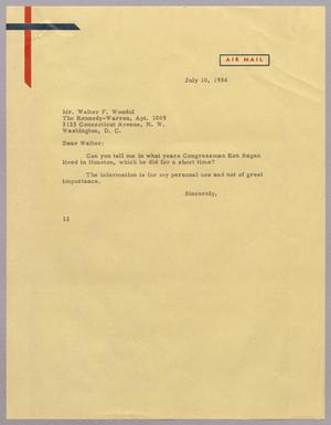 [Letter from Isaac H. Kempner to Walter F. Woodul, July 10, 1954]