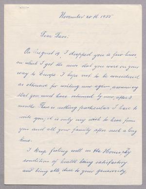 [Handwritten letter from Rosa Anspach to Daniel W. Kempner, November 20, 1955]
