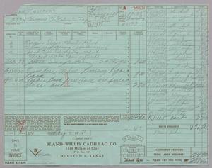 [Invoice for Repairs made by Bland-Willis Cadillac Co., Order A-58607]