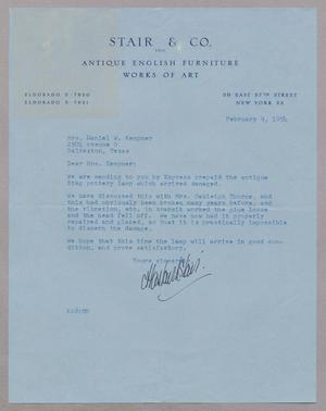 [Letter from Stair & Co., Inc. to Jeane Kempner, February 9, 1954]