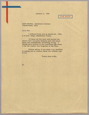 [Letter from Daniel W. Kempner to Rube Sneller, January 2, 1954]