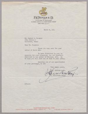 [Letter from F. R. Tripler & Co. to D. W. Kempner, March 8, 1954]