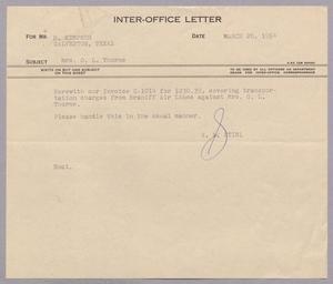 [Inter-Office Letter from G. A. Stirl to H. Kempner, March 26, 1954]