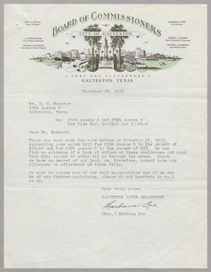 [Letter from Barbara Coe to Mr. D. W. Kempner, November 28, 1955]