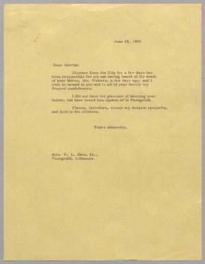 [Letter from Daniel W. Kempner to Mrs. W. L. Gatz, Jr., June 29, 1955]