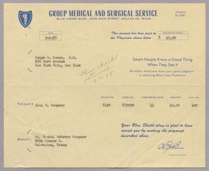 Primary view of object titled '[Invoice for Patient Care for Jean B. Kempner, March 1955]'.