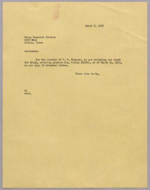 [Letter from A. H. Blackshear, Jr. to Group Hospital Service, March 8, 1955]