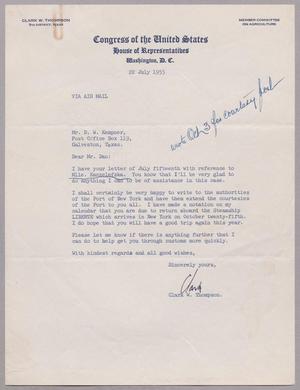 [Letter from Clark W. Thompson to Daniel W. Kempner, July 22, 1955]