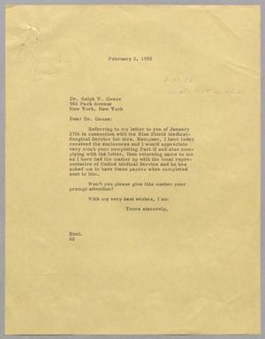 [Letter from Daniel W. Kempner to ralph W. Gause, February 5, 1955]