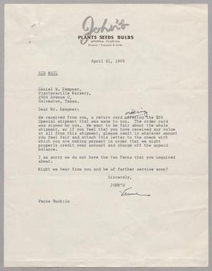 [Letter from John's to D. W. Kempner, April 21, 1955]