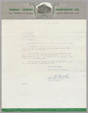 [Letter from the Bering-Cortes Hardware Company to D. W. Kempner, January 25, 1955]