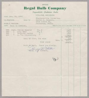 Primary view of object titled '[Invoice for Gladiolus Bulbs, January 12, 1955]'.