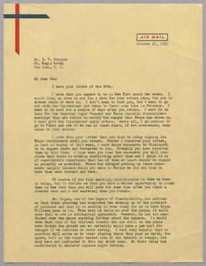 [Letter from Isaac H. Kempner to Daniel W. Kempner, October 27, 1955]