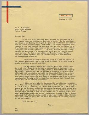 Primary view of object titled '[Letter from Isaac H. Kempner to Daniel W. Kempner, October 8, 1955]'.