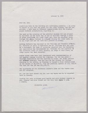 [Letter from Maurice J. Sullivan to D. W. Kempner, October 8, 1955]