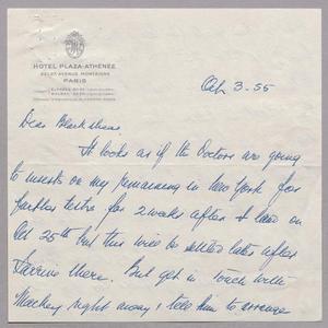 [Handwritten letter from Daniel W. Kempner to A. H. Blackshear, Jr., October 3, 1955]