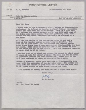 [Inter-Office Letter from J. M. Sehrum to Daniel Webster Kempner, September 28, 1955]