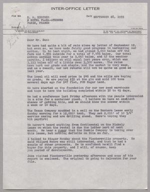 [Inter-Office Letter from Thomas L. James to Daniel W. Kempner, September 28, 1955, Copy]