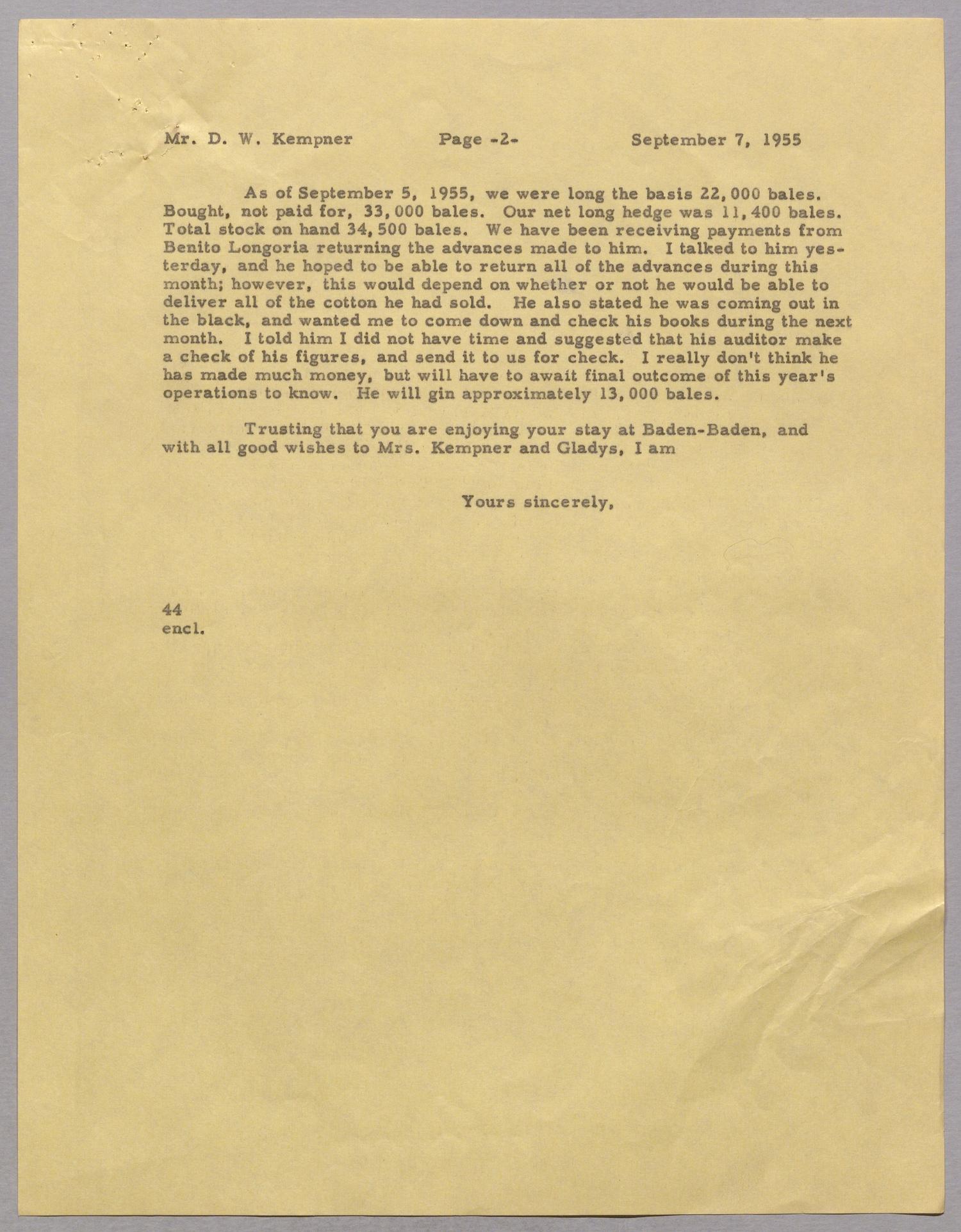 [Letter from A. H. Blackshear, Jr. to Daniel W. Kempner, September 7, 1955]
                                                
                                                    [Sequence #]: 3 of 4
                                                