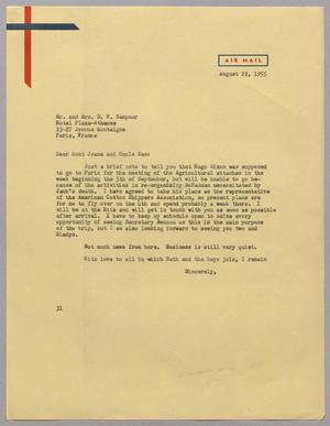 [Letter from Harris L. Kempner to Mr. and Mrs. Daniel W. Kempner, August 22, 1955]