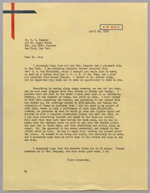 [Letter from A. H. Blackshear, Jr. to Daniel W. Kempner, April 26, 1955]