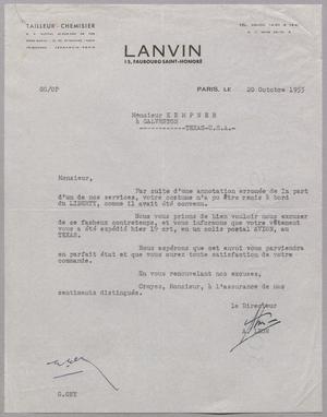 [Letter from A. Leon to Daniel W. Kempner, October 20, 1955]