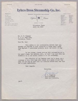 [Letter from Lykes Bros Steamship Co., Inc. to D. W. Kempner, April 12, 1955]
