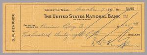 [Check from D. W. Kempner to Persian Rug Company, December 9, 1955]