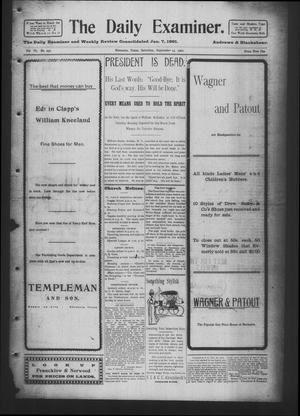 Primary view of object titled 'The Daily Examiner. (Navasota, Tex.), Vol. 6, No. 297, Ed. 1 Saturday, September 14, 1901'.